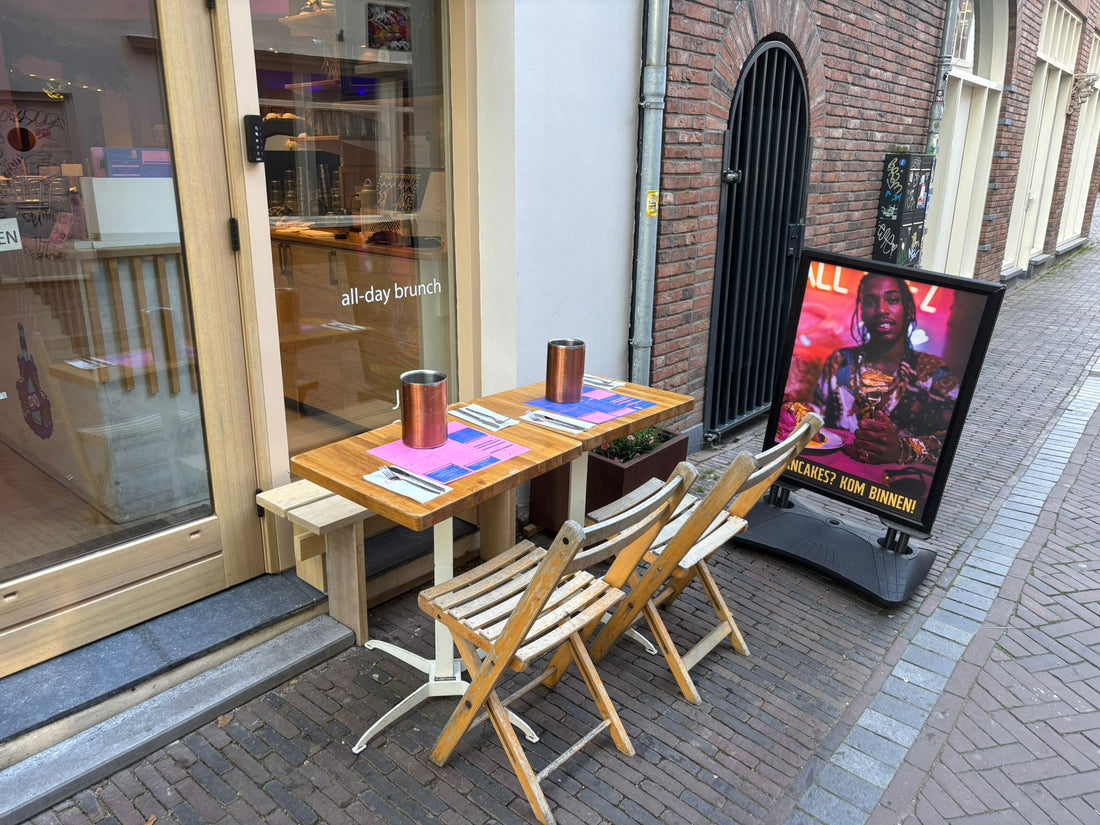 MOAK Utrecht terrace and entrance on Vinkenburgstraat, near the Neude